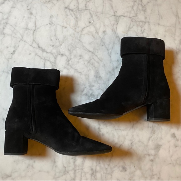 Saint Laurent Joplin Buckled Suede Ankle Boots - Picture 3 of 6